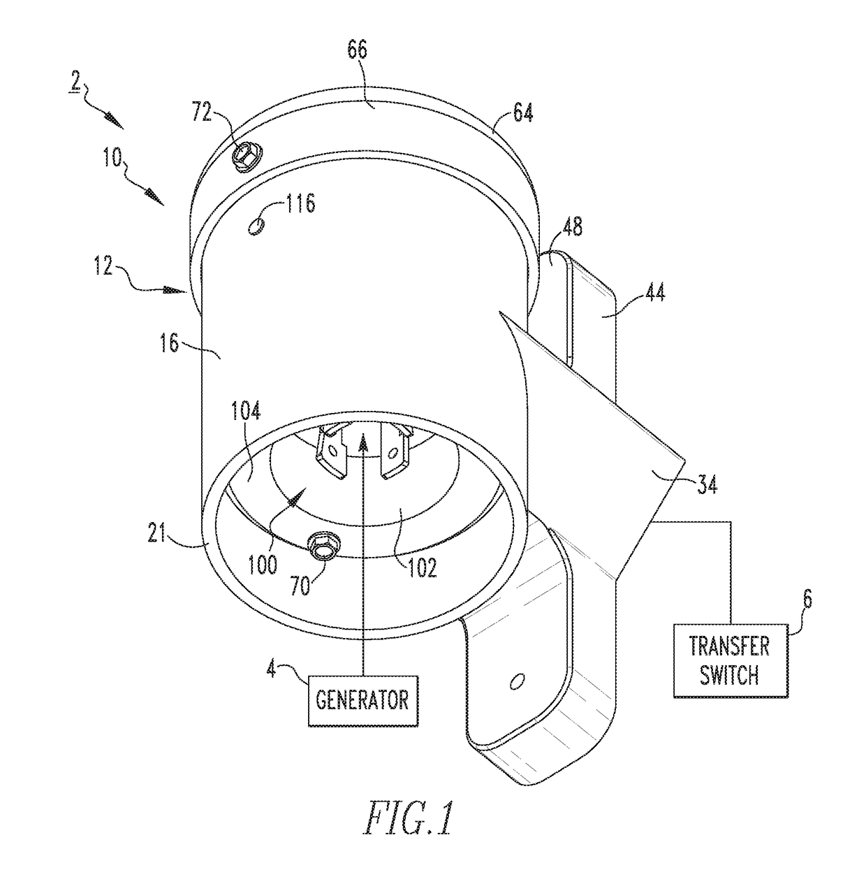 Electrical system, and power inlet apparatus and electrical receptacle assembly therefor