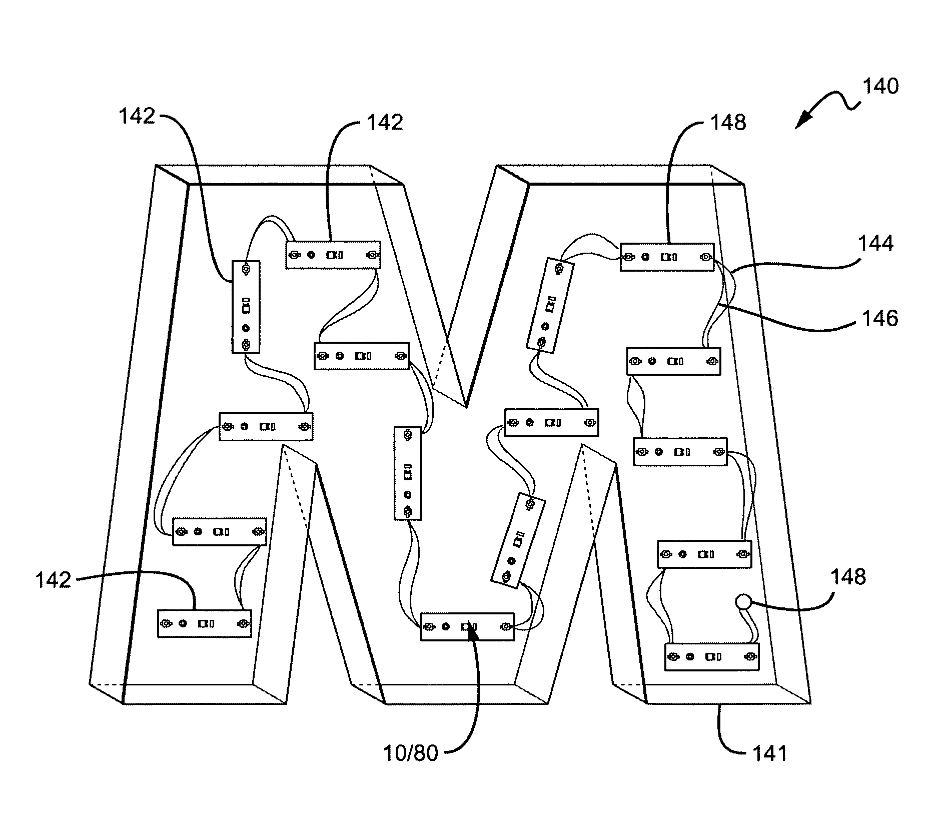 Channel letter lighting system using high output white light emitting diodes