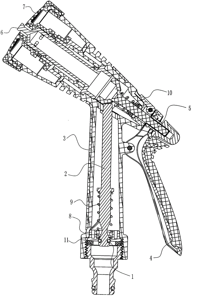 Anti-freezing garden water gun with adjustable lead screw