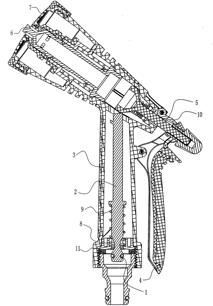 Anti-freezing garden water gun with adjustable lead screw