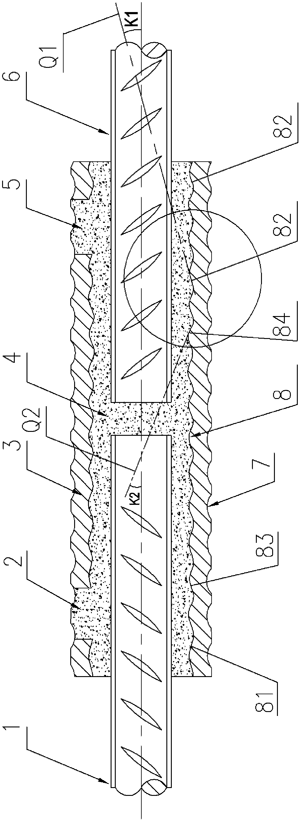 Cement grouting reinforcement connector