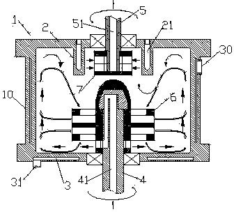 Stirring type grinding separator and grinding device