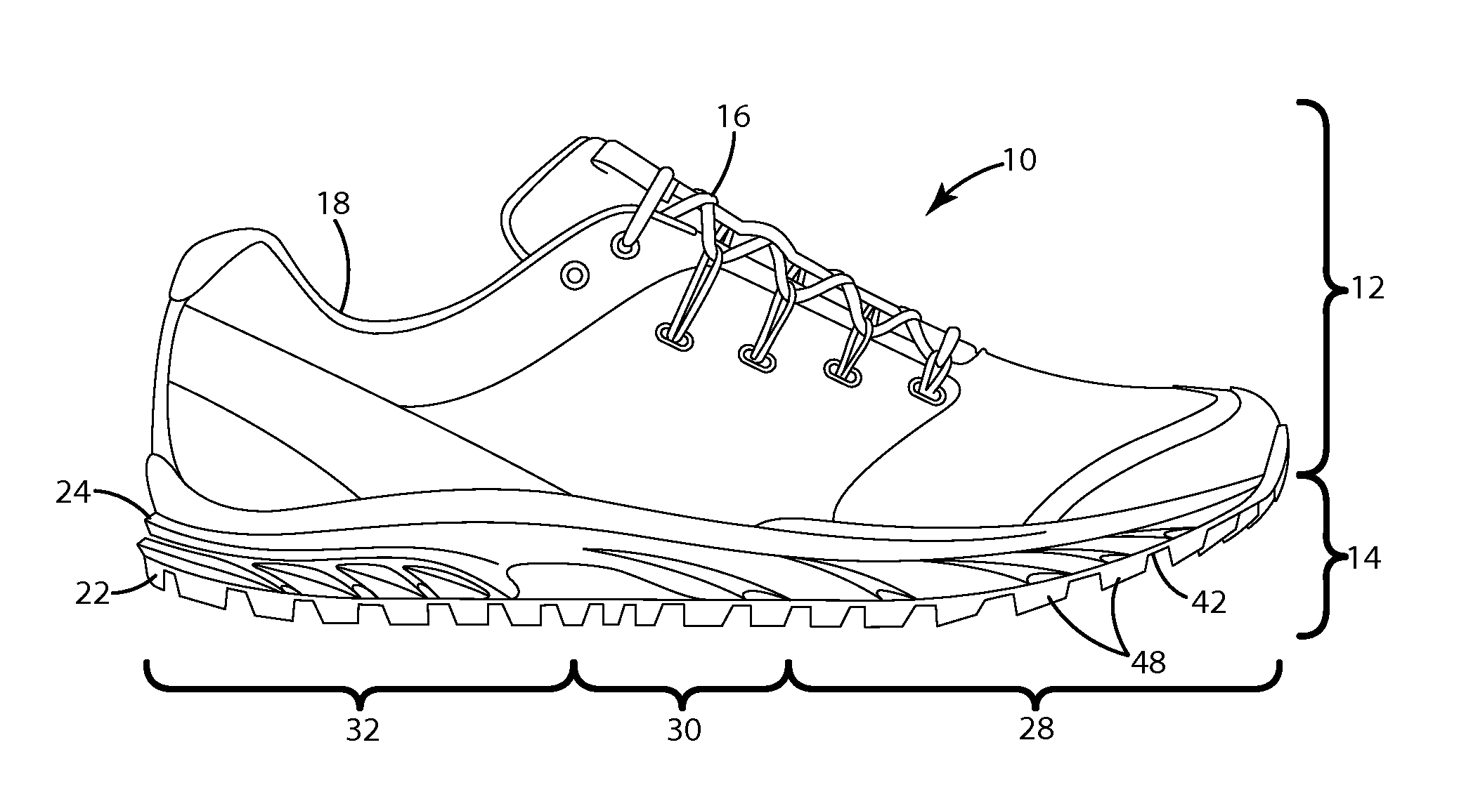 Flexible article of footwear and related method of manufacture