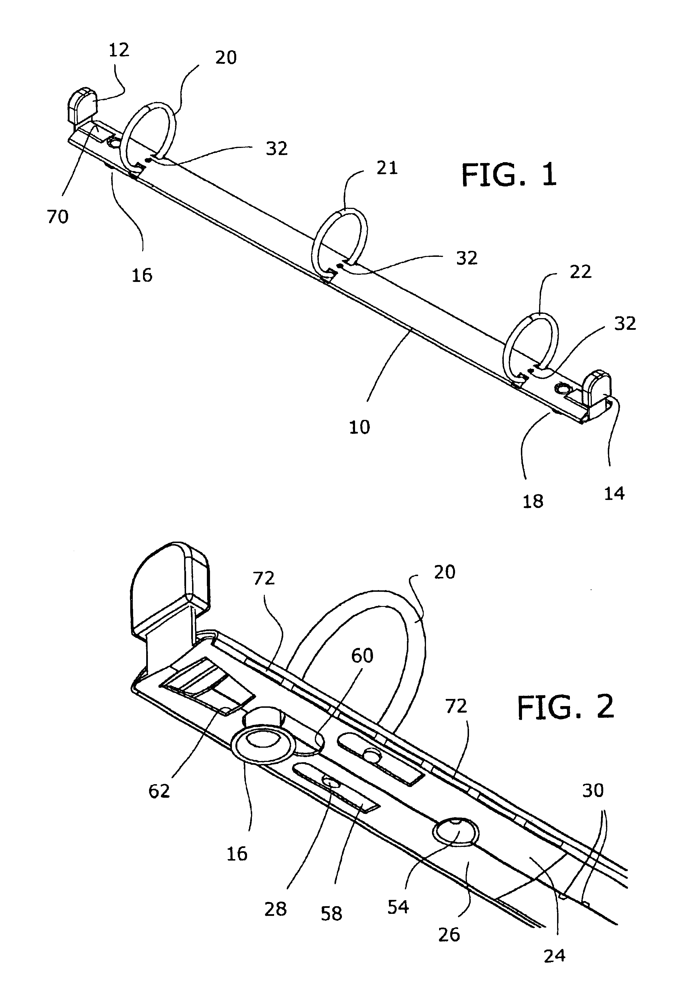 Safety ring binder having sliding actuators