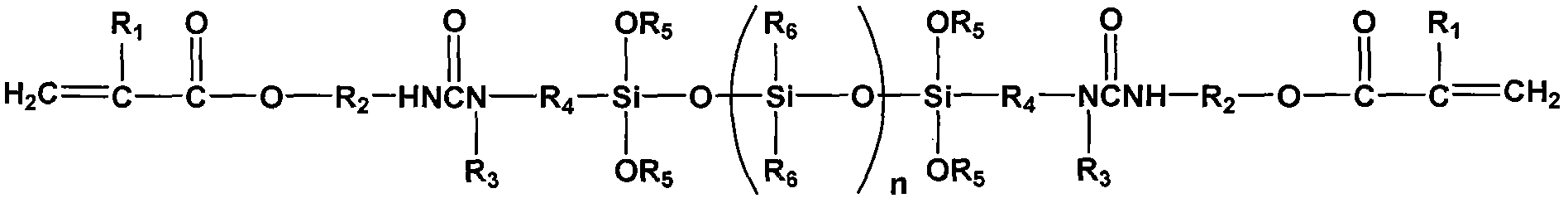 Polysiloxane with UV (Ultraviolet) and moisture double curing groups and preparation method thereof