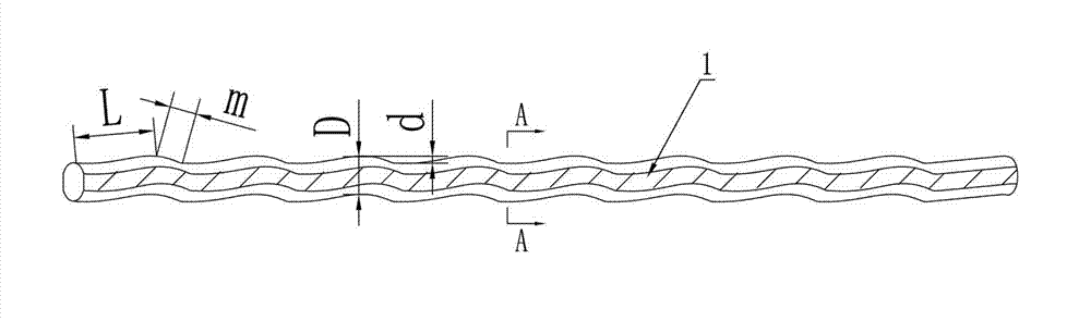 Sawtooth-shaped cutting steel wire with flat section