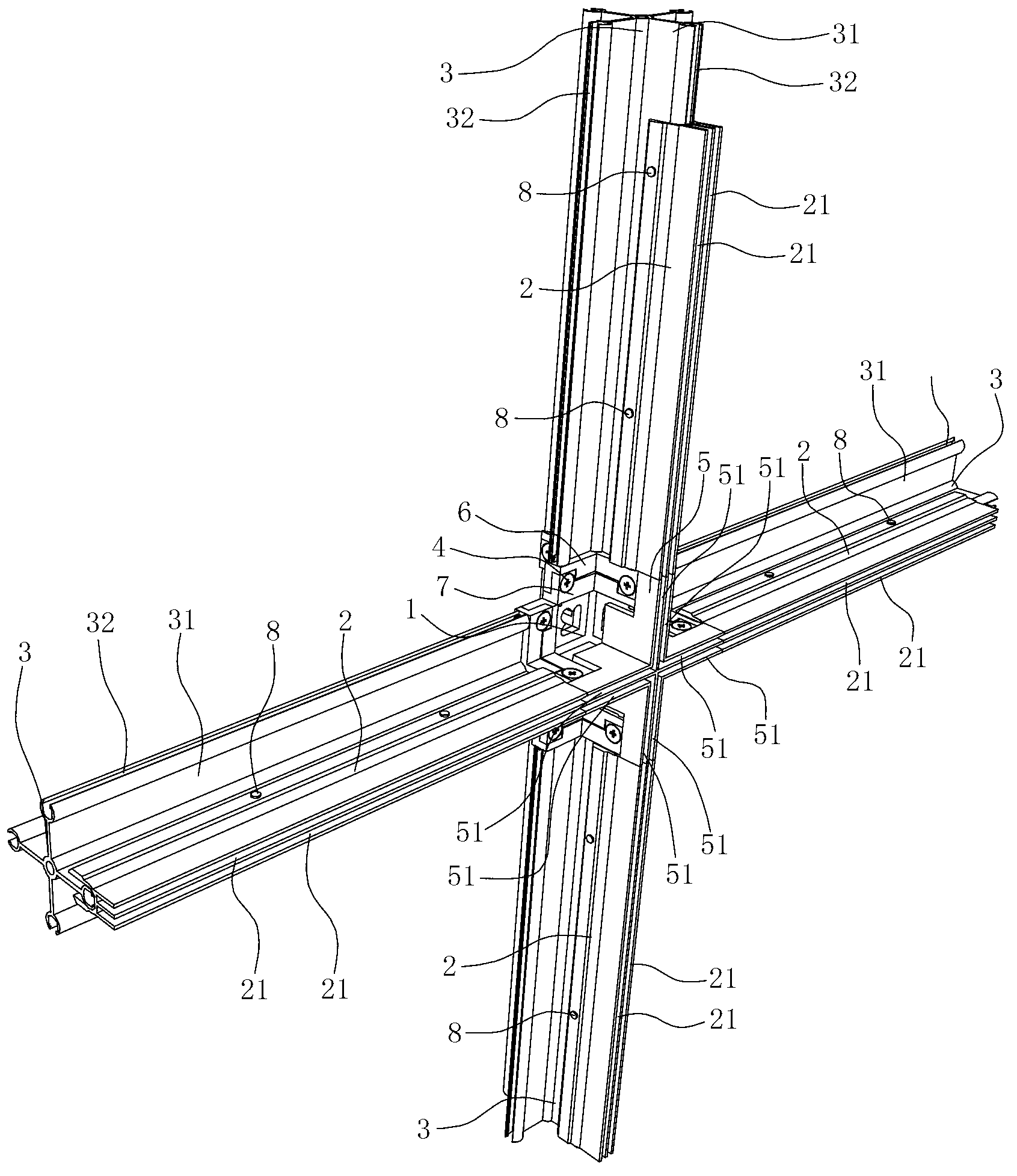 Connection assembly of combined type frame