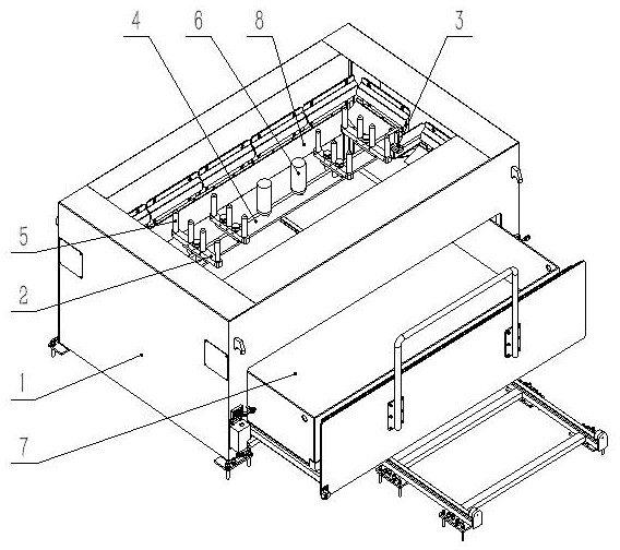 Flat plate groove cutting workbench with open table top