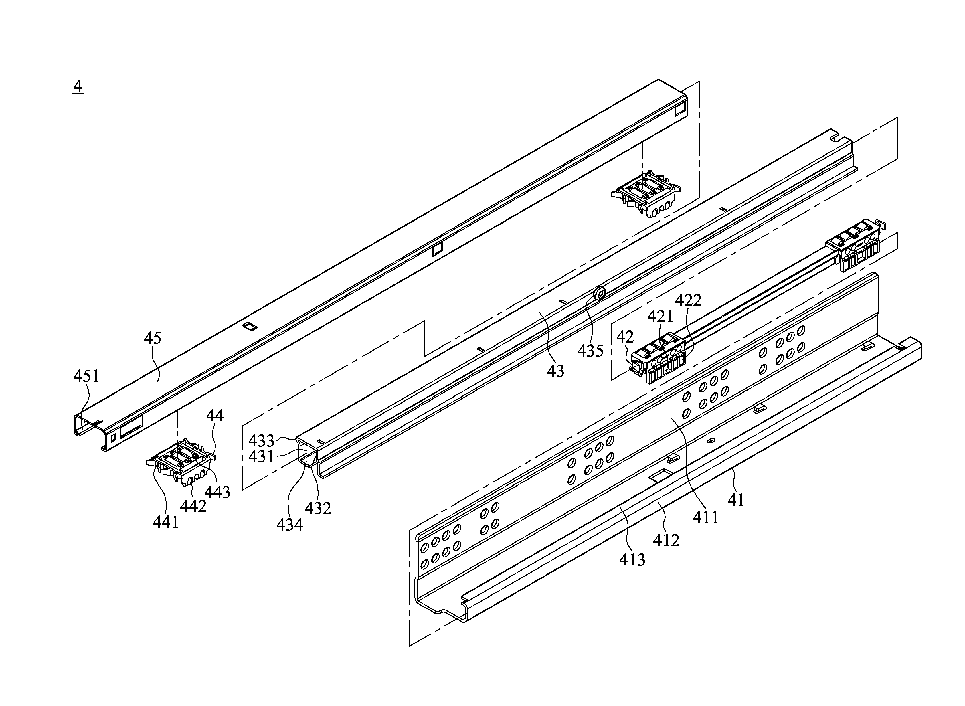 Concealed slide module