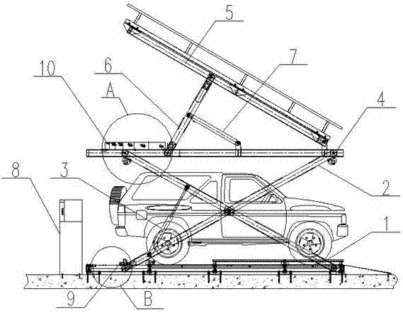 Pitching swing frame for installing and lifting solar photovoltaic panel