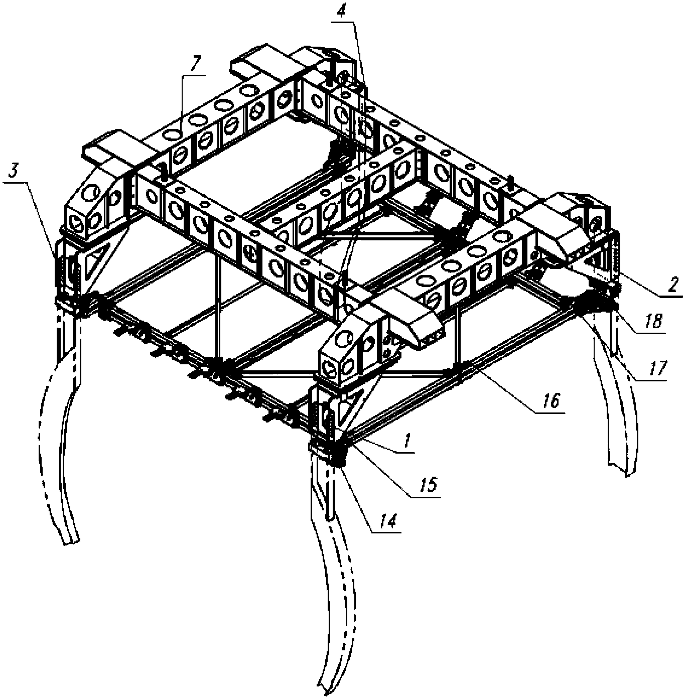 Large-opening shape-preserving device used for large-scale airplane assembly