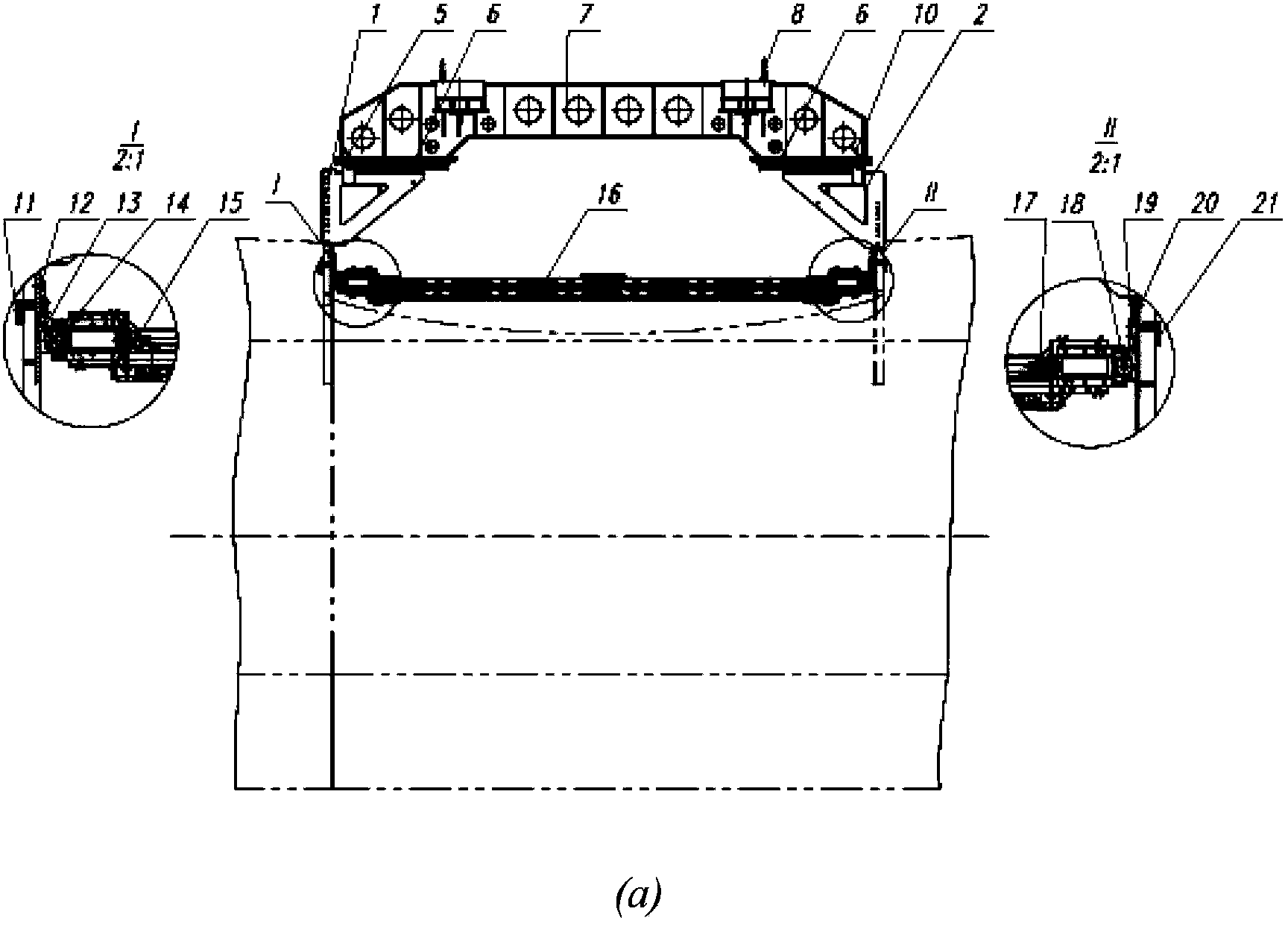 Large-opening shape-preserving device used for large-scale airplane assembly