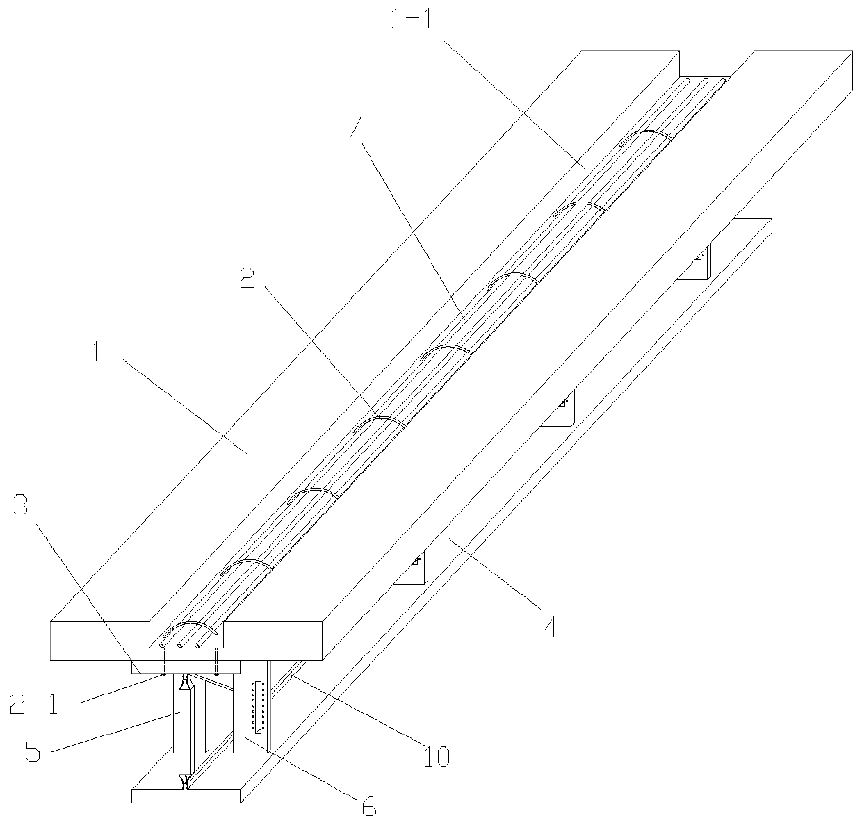 Prefabricated type external prestressed steel truss combination beam structure and construction method thereof