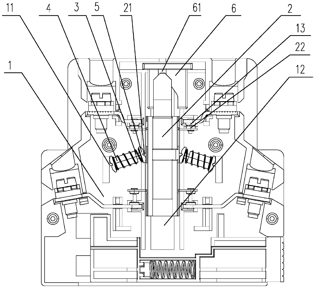 Contact support supporting mechanism in auxiliary switch