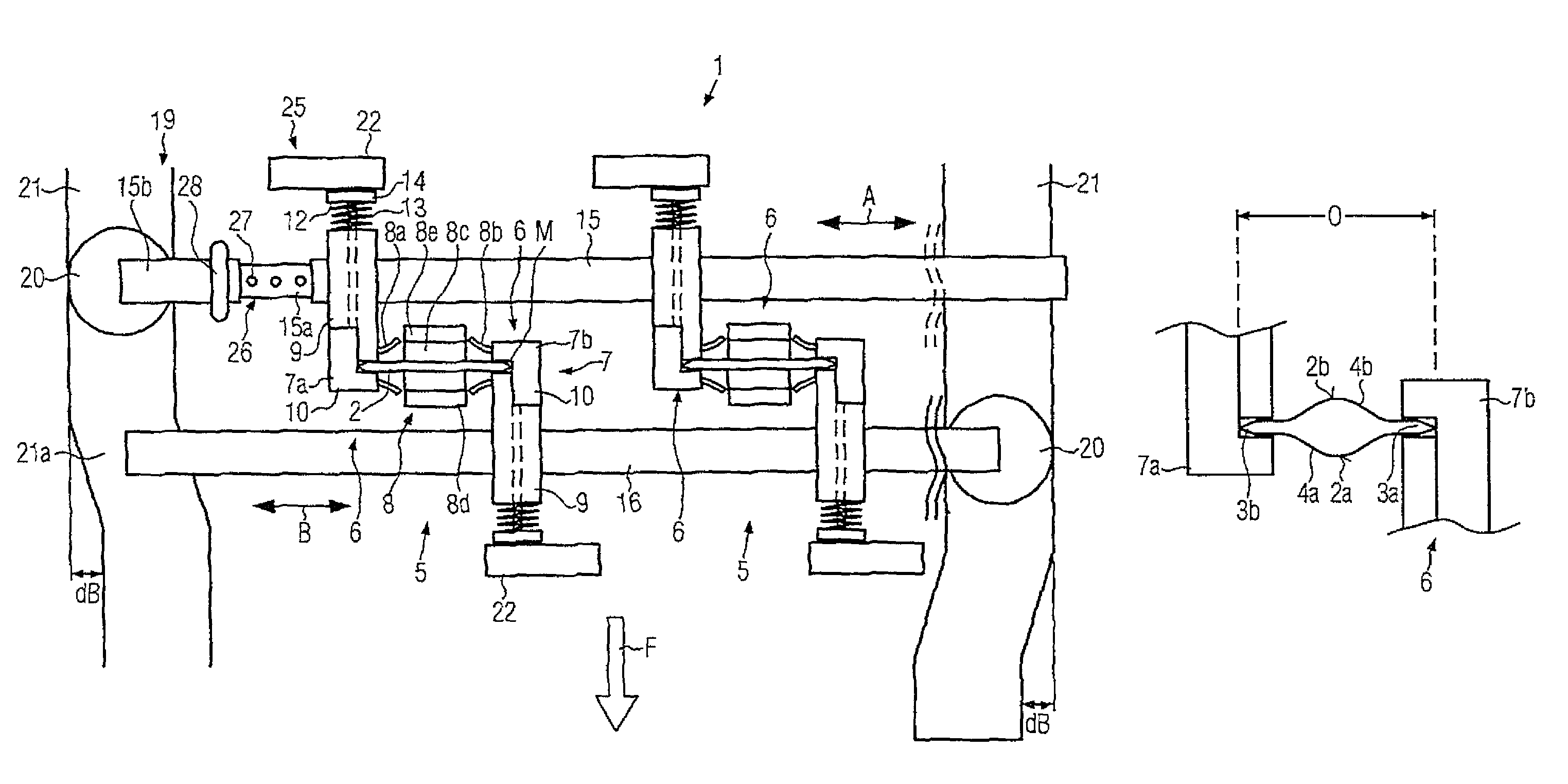 Transport system for handling multi-width flexible pouches