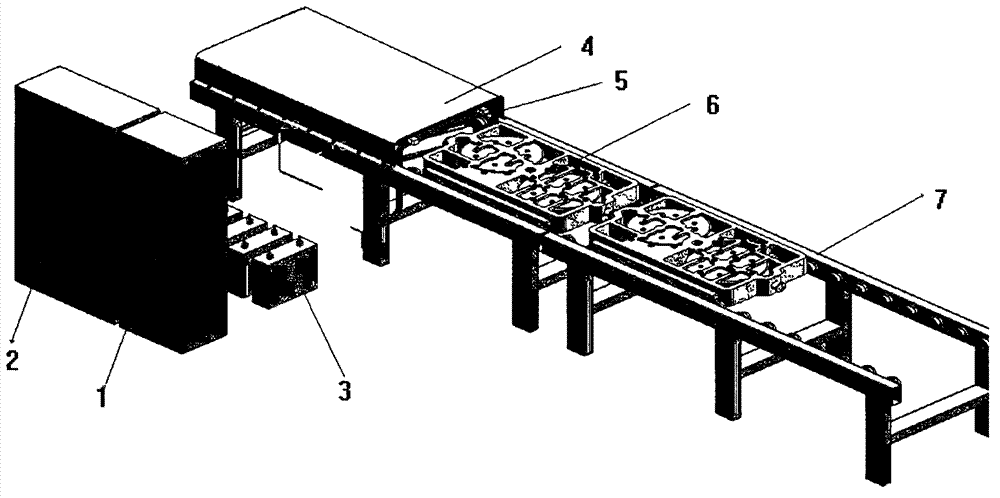 Energy-saving casing of induction heating device universally used in iron section cladding sand cast production line