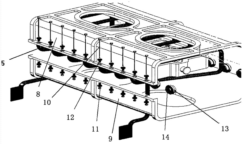 Energy-saving casing of induction heating device universally used in iron section cladding sand cast production line