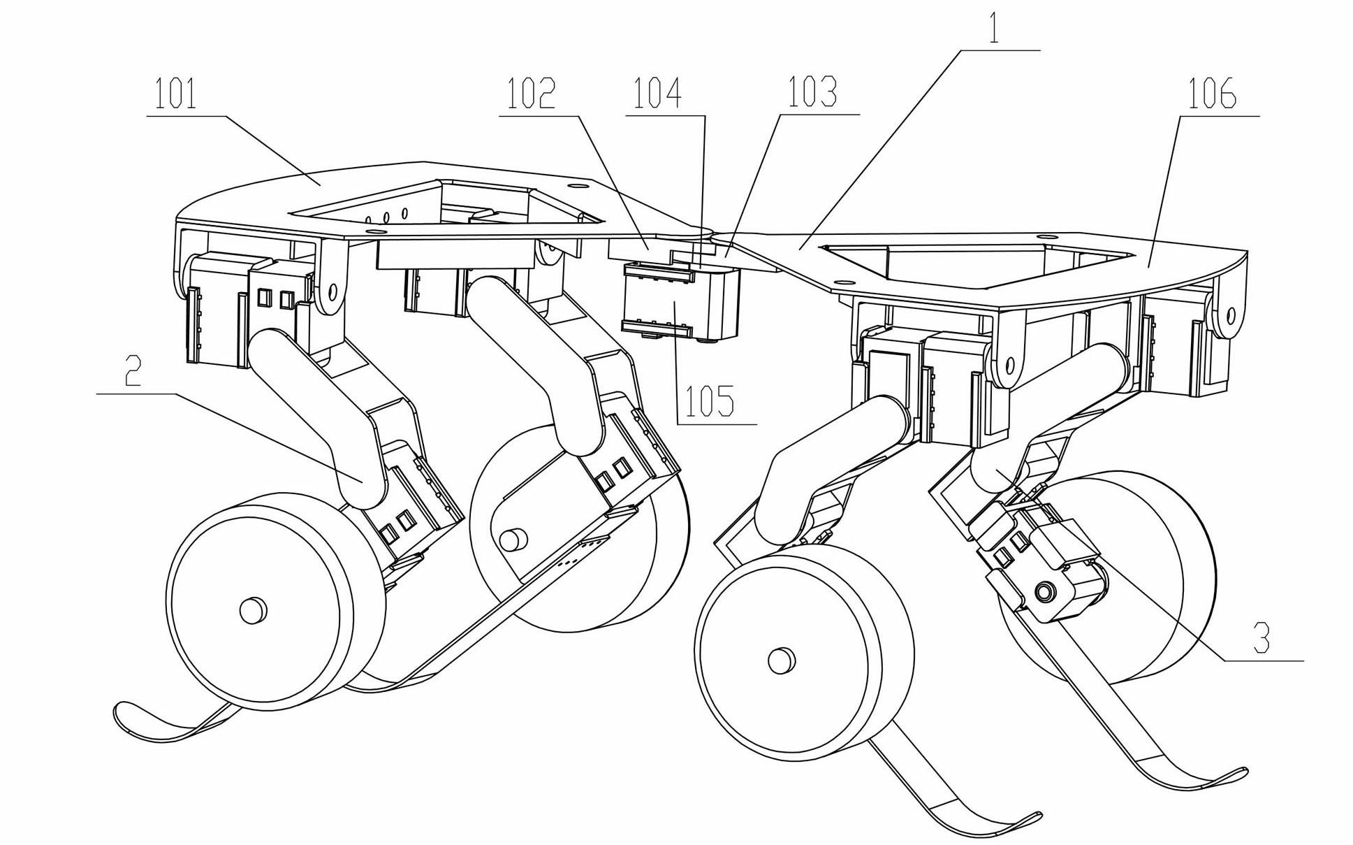 Wheel leg compound motion platform