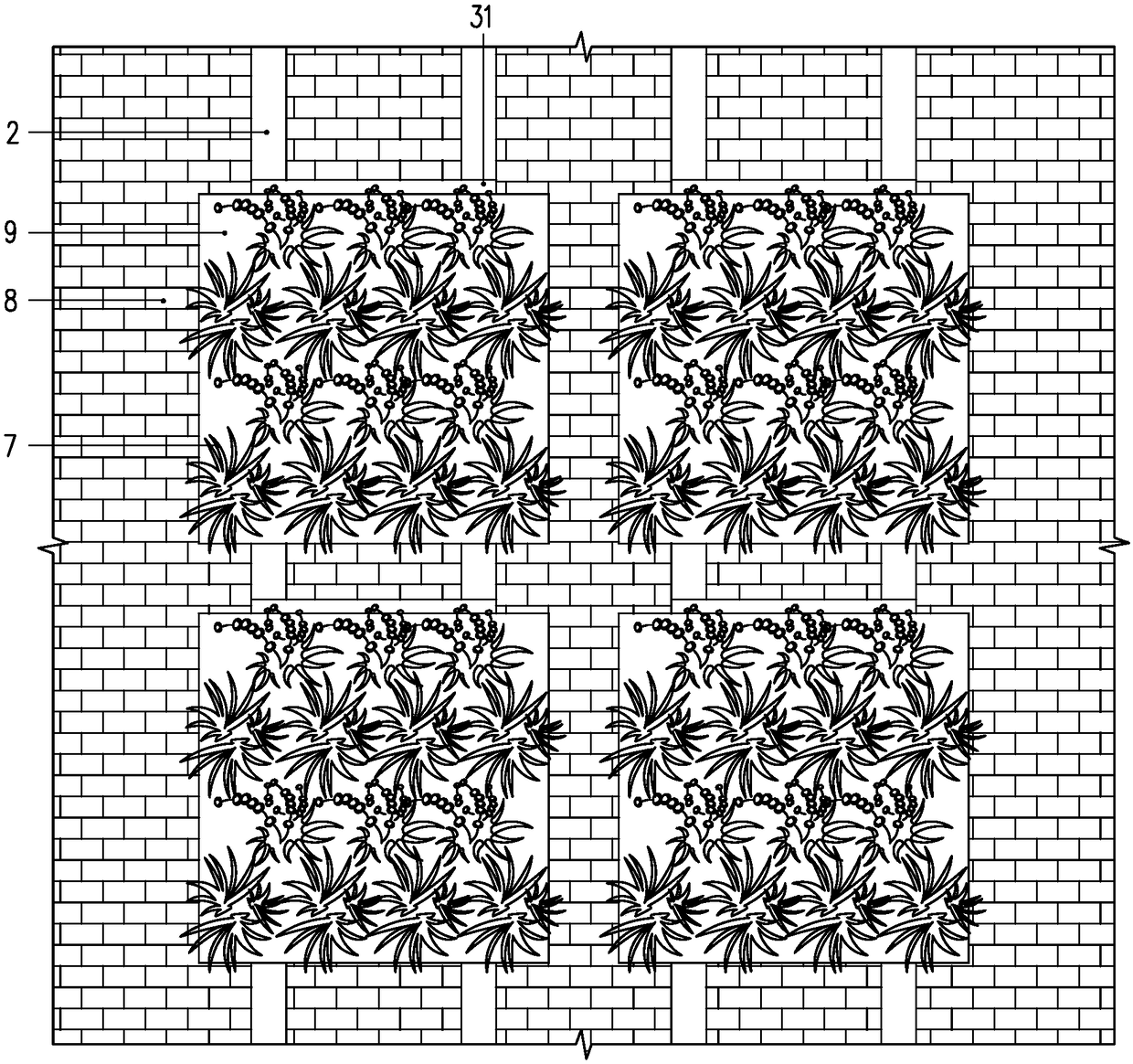 A water-saving building facade greening construction method