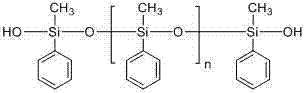 Preparation method for low-viscosity methyl phenyl hydroxyl silicone oil