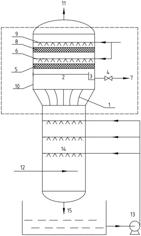 A desulfurization absorption tower for eliminating "gypsum rain" in flue gas desulfurization of coal-fired boilers