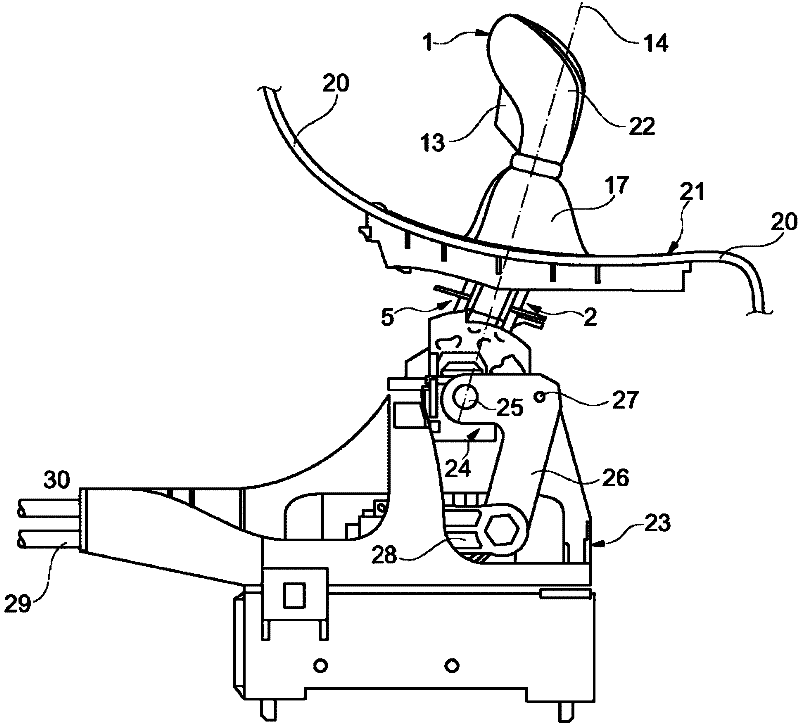 Car gear shifter with shock absorber