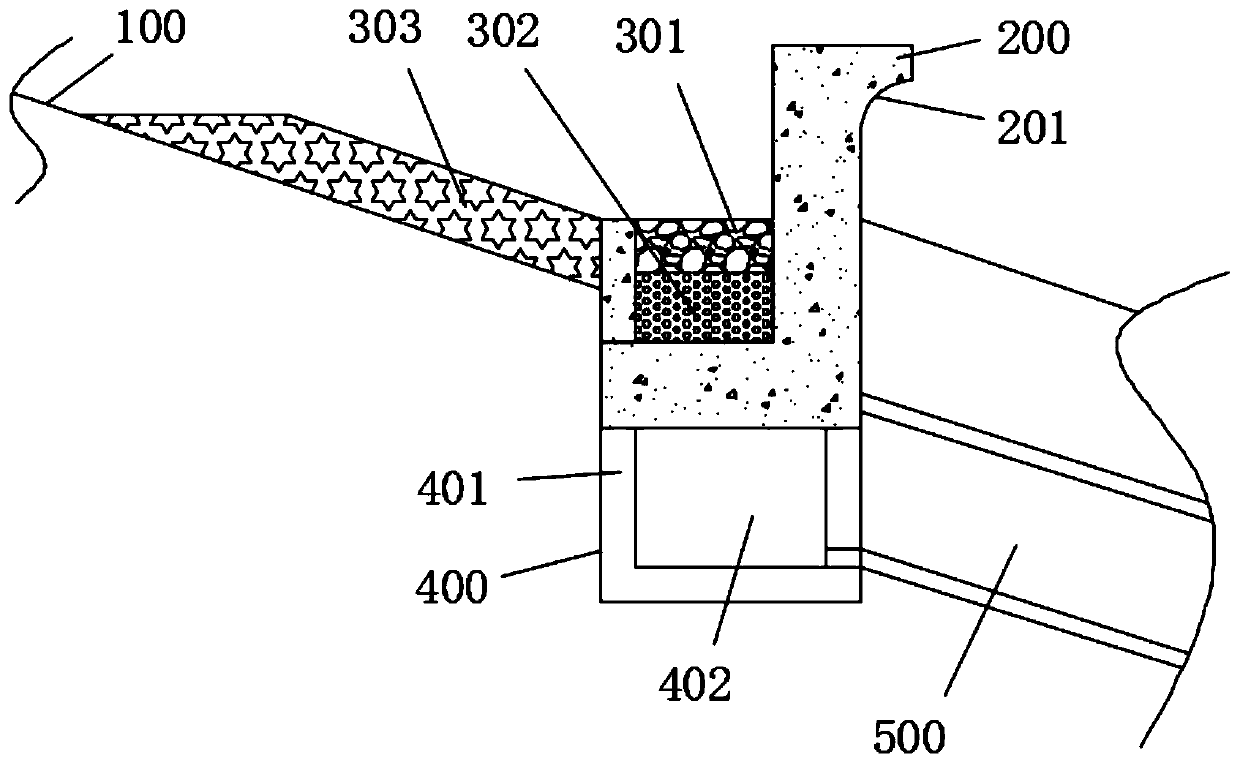 Ecological seawall near-water side levee slope drainage structure and construction method thereof