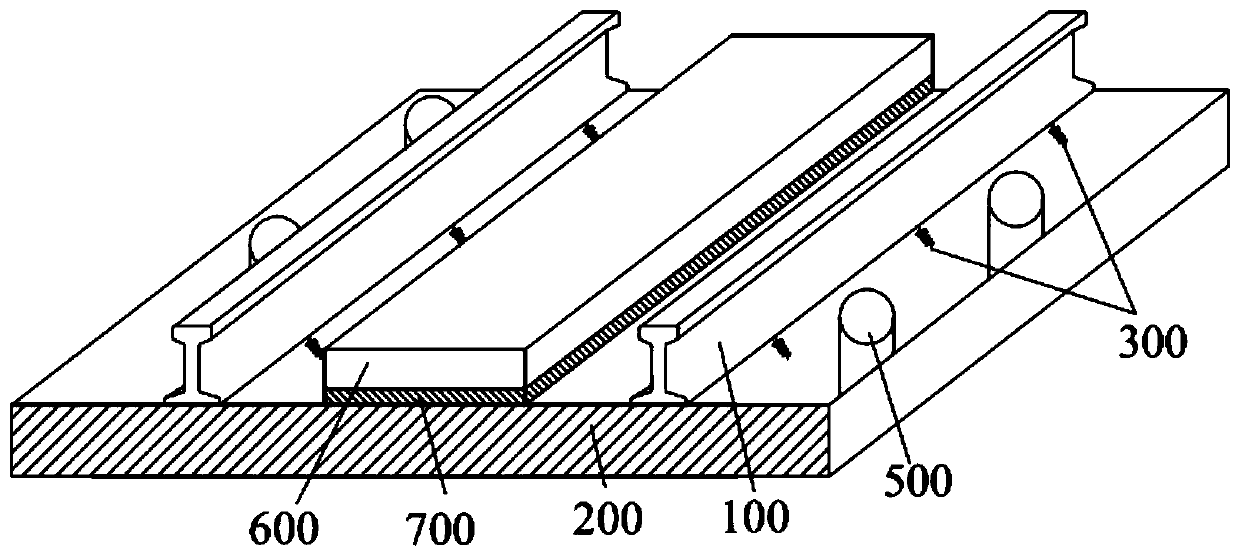 Floating slab track structure based on external hydraulic type inerters and internal hydraulic type inerters