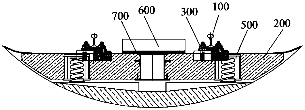 Floating slab track structure based on external hydraulic type inerters and internal hydraulic type inerters