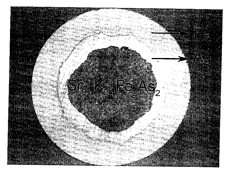 Iron-based compound superconducting wire or tape prepared from silver sheath