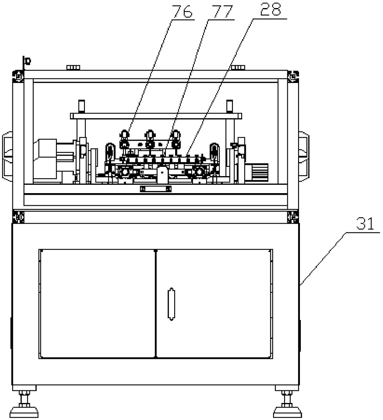 Three-needle parallel winding and blocked stator winding machine