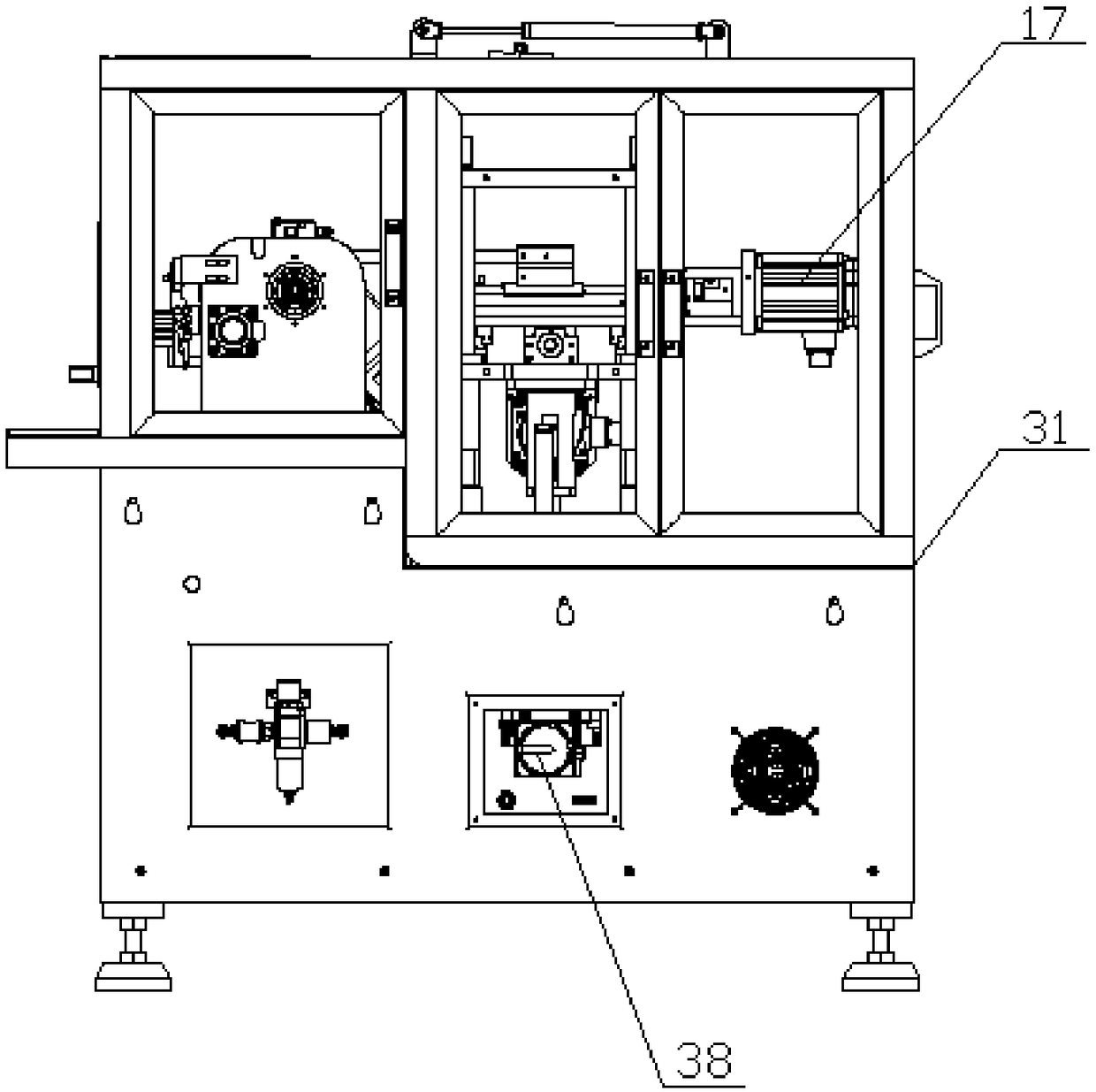 Three-needle parallel winding and blocked stator winding machine