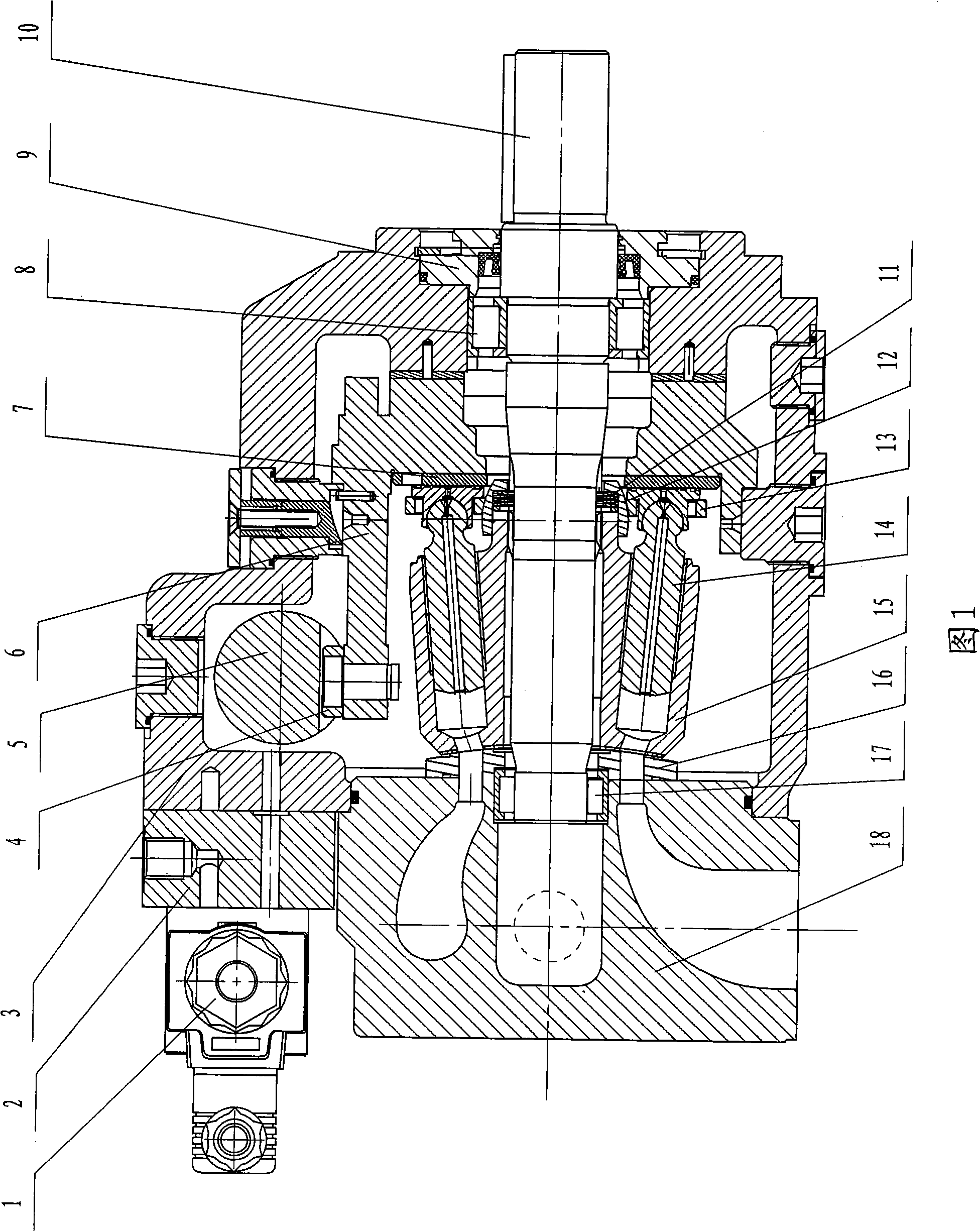 Unidirectional hydraulic axial variable displacement plunger pump