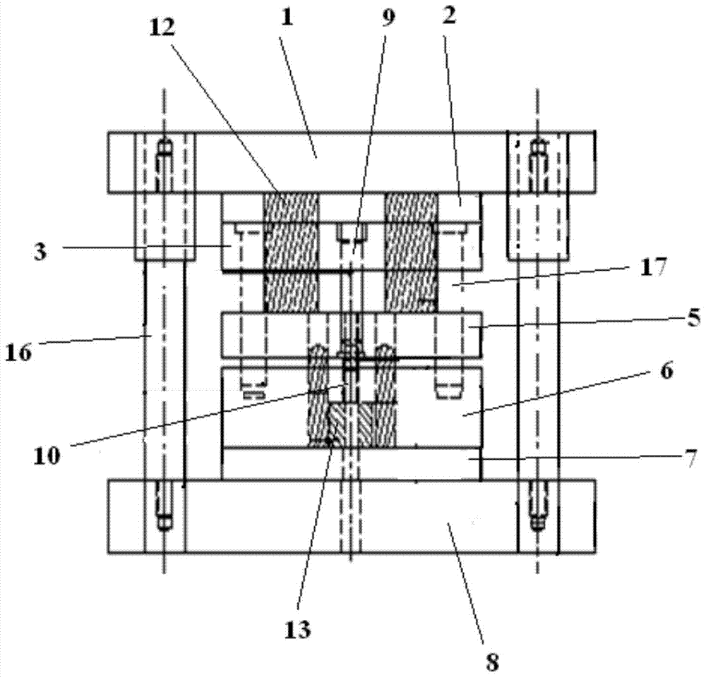 A lock plate punching die