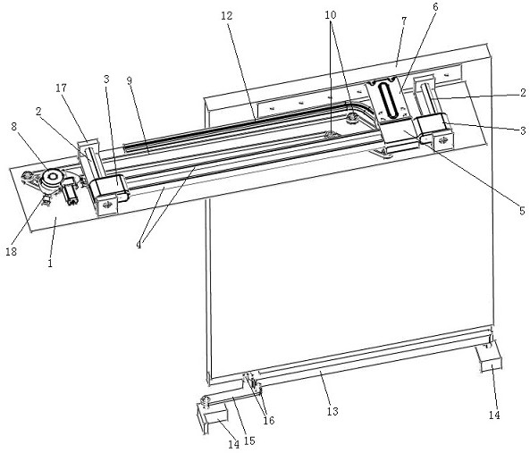 Plug-pull type top-end-driving electric sliding door mechanism and driving method