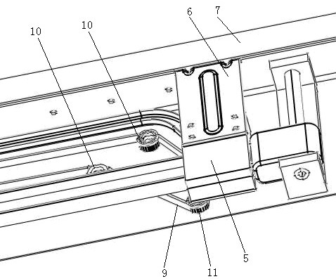 Plug-pull type top-end-driving electric sliding door mechanism and driving method