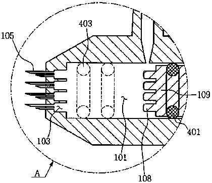 Nozzle device and minimally invasive injection device comprising the nozzle device