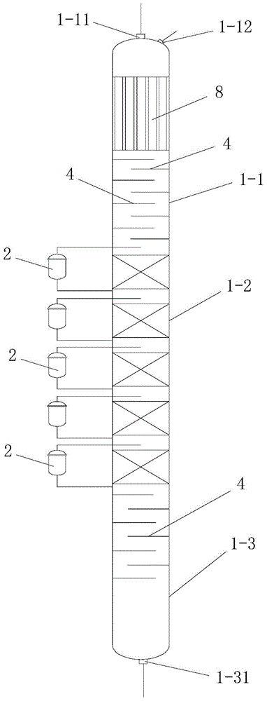 Method for preparing polymethoxy dimethyl ether through reaction and rectification of fixed bed