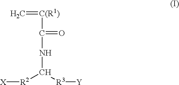 Acrylamide derivatives and polymers containing said derivatives