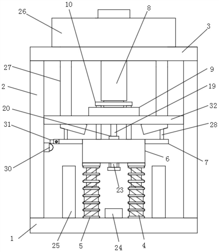 Powder metallurgy blank pressing device with automatic feeding structure