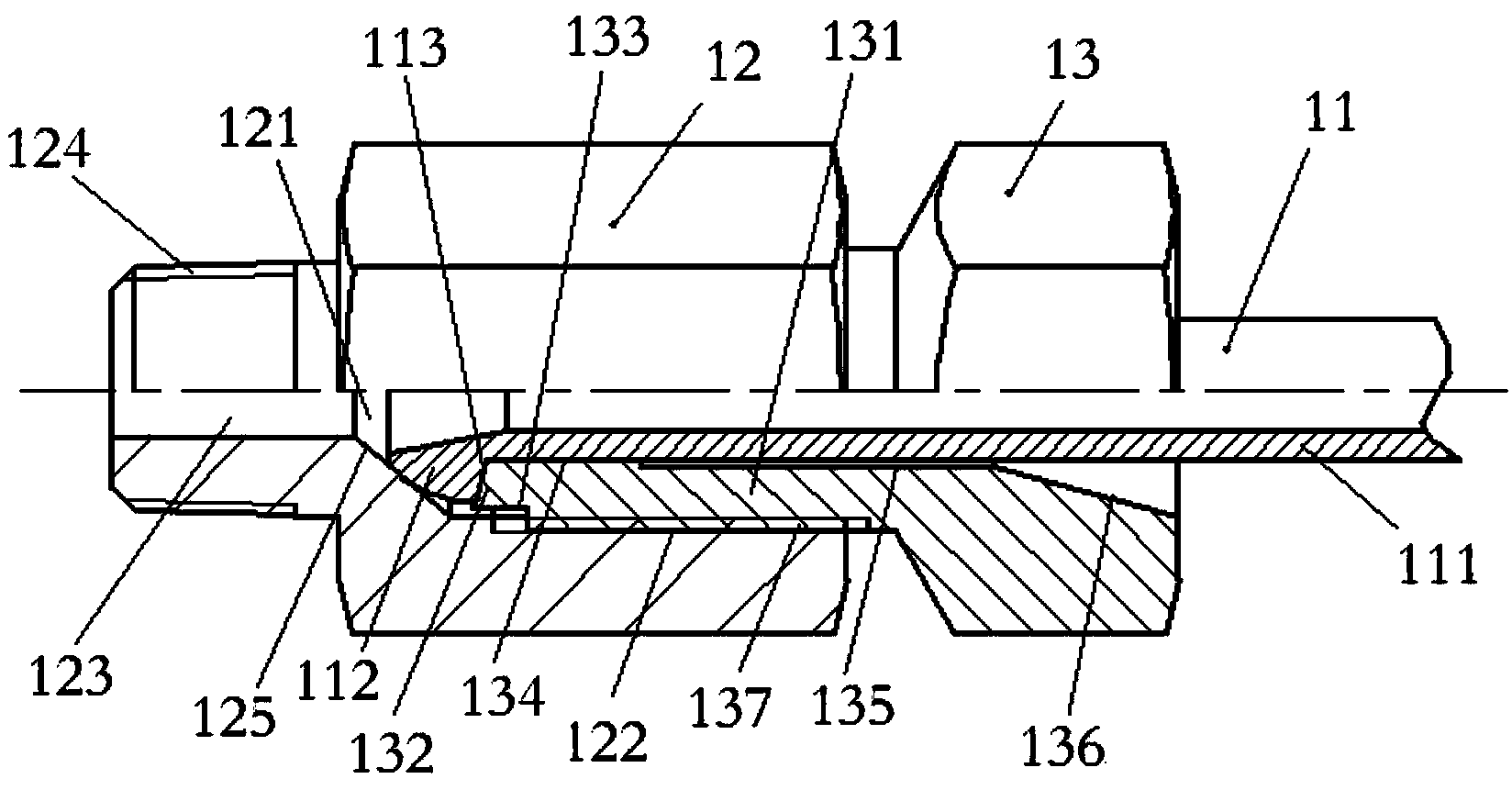 Connecting tube, hard tube connector structure as well as device and method for machining connecting tube