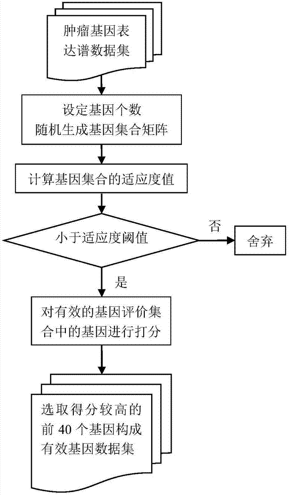 Tumor key gene identification method based on particle swarm optimization and marking criterion