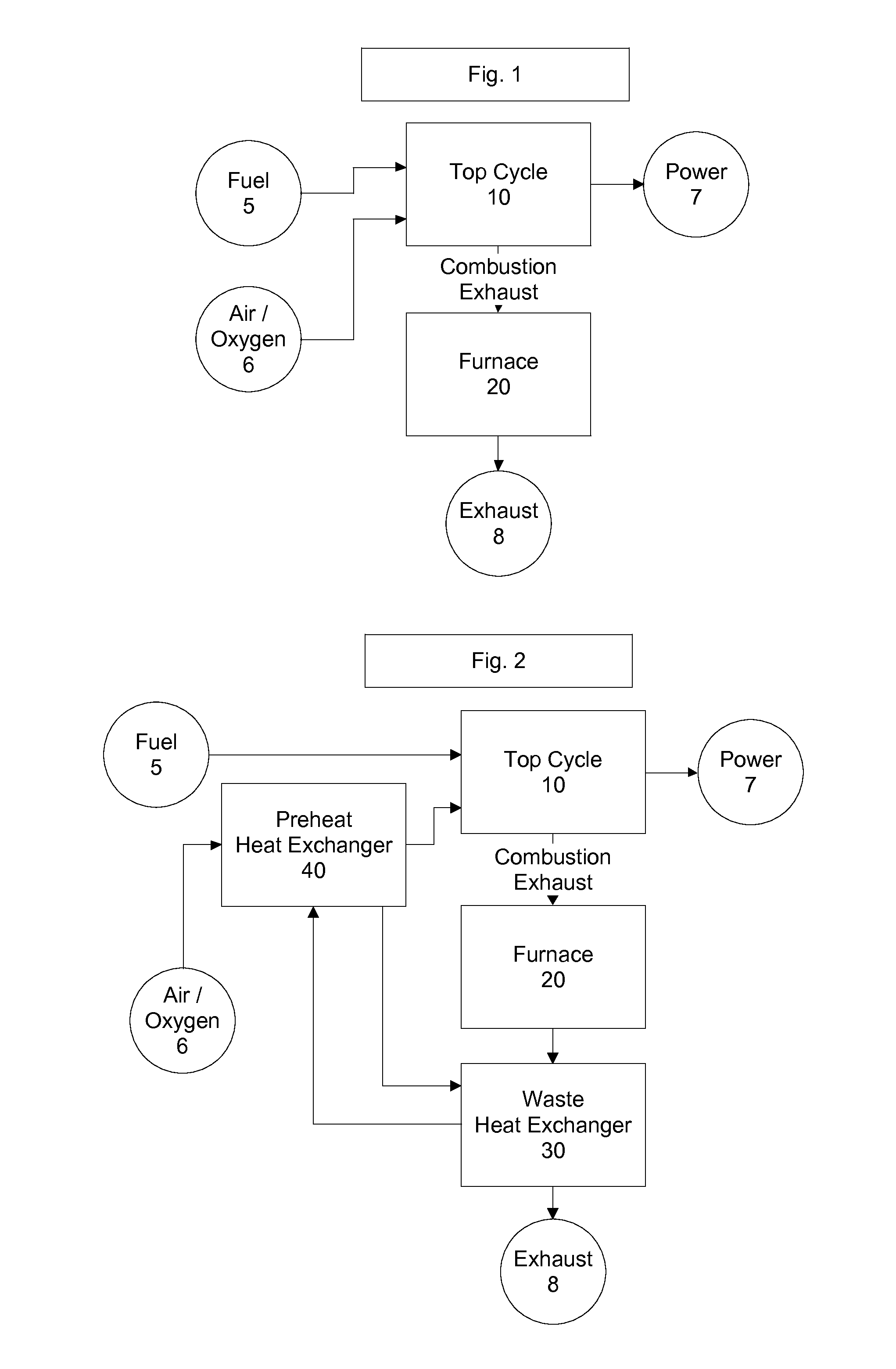 Top cycle power generation with high radiant and emissivity exhaust