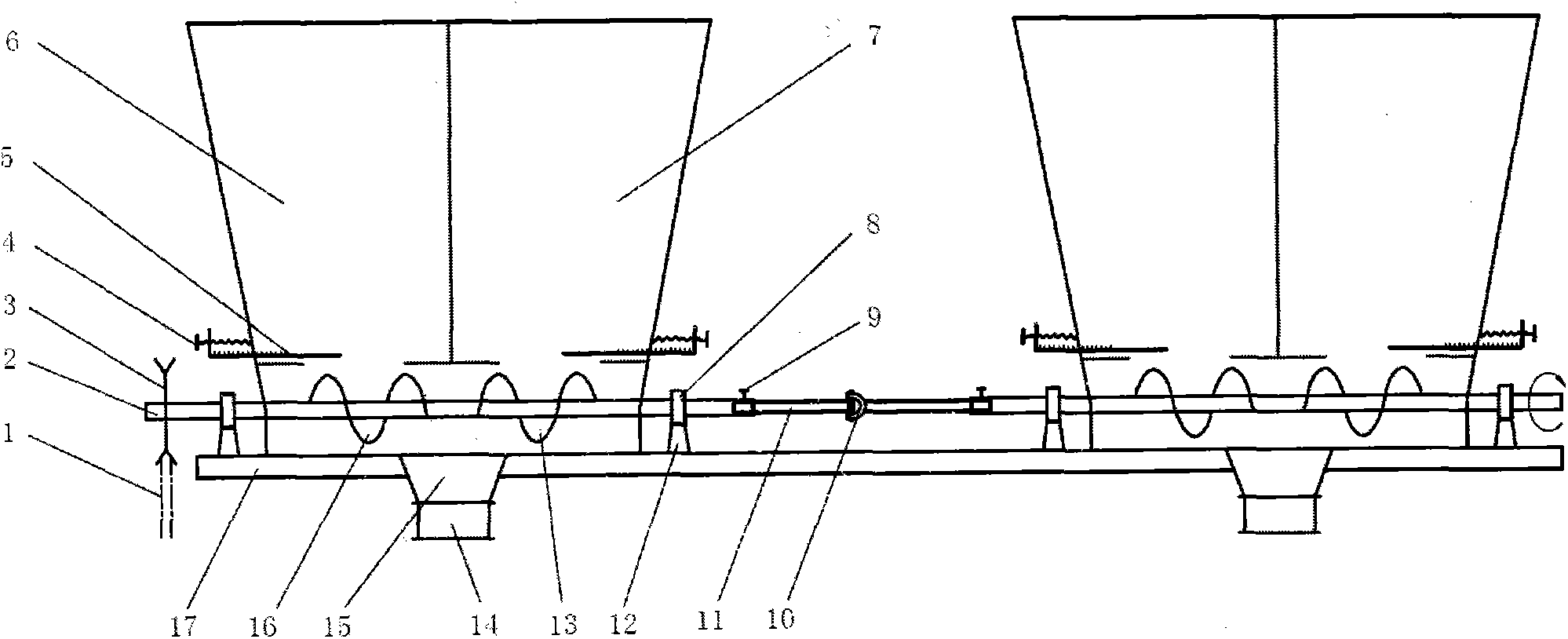 Mechanism for mixing nitrogen fertilizer and phosphorus in ratio and applying mixed fertilizer