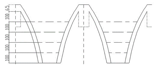 Hyperbolic hopper template and support method thereof of coal storage bunker