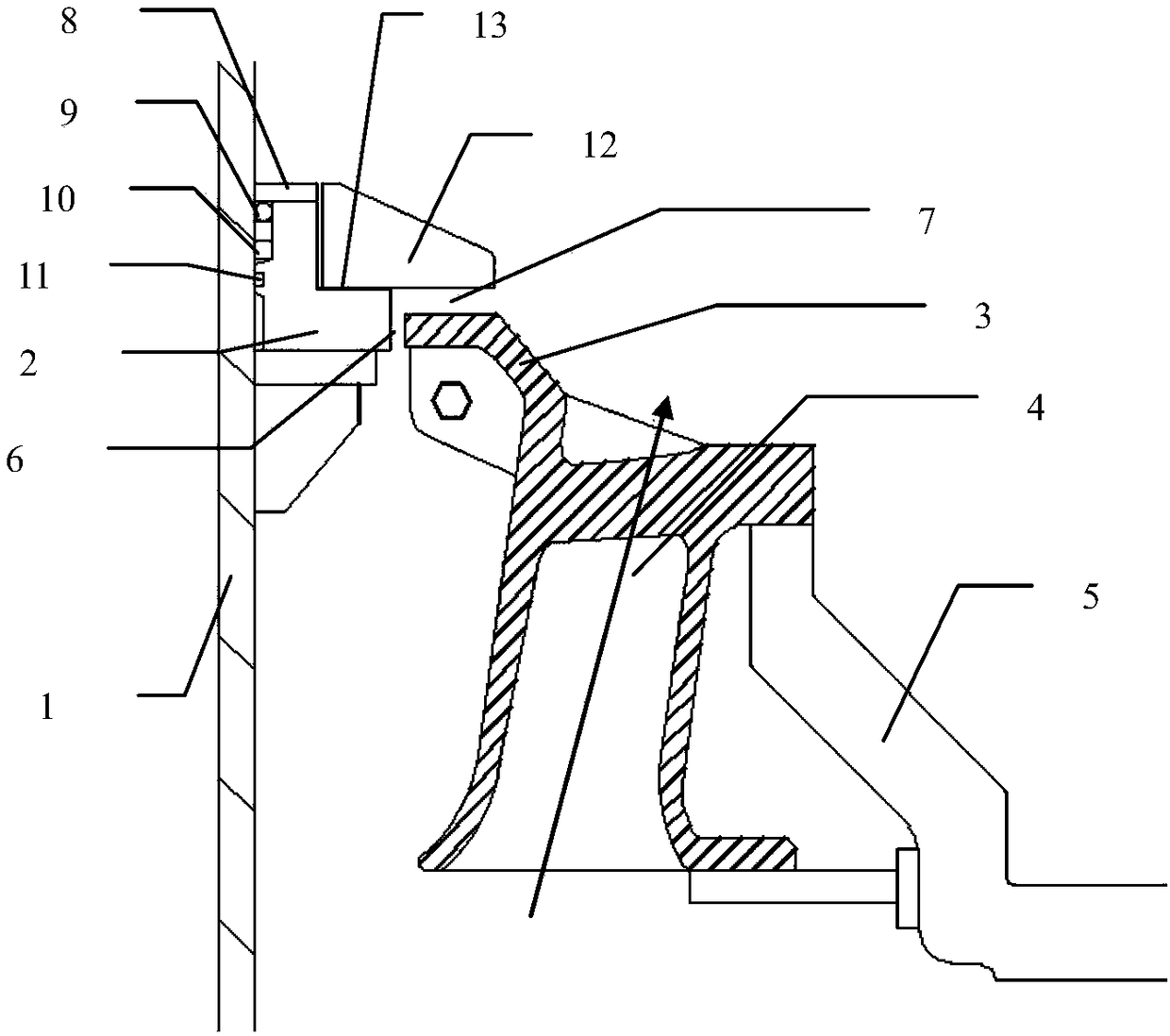 Rotary nozzle structure of medium-speed coal mill