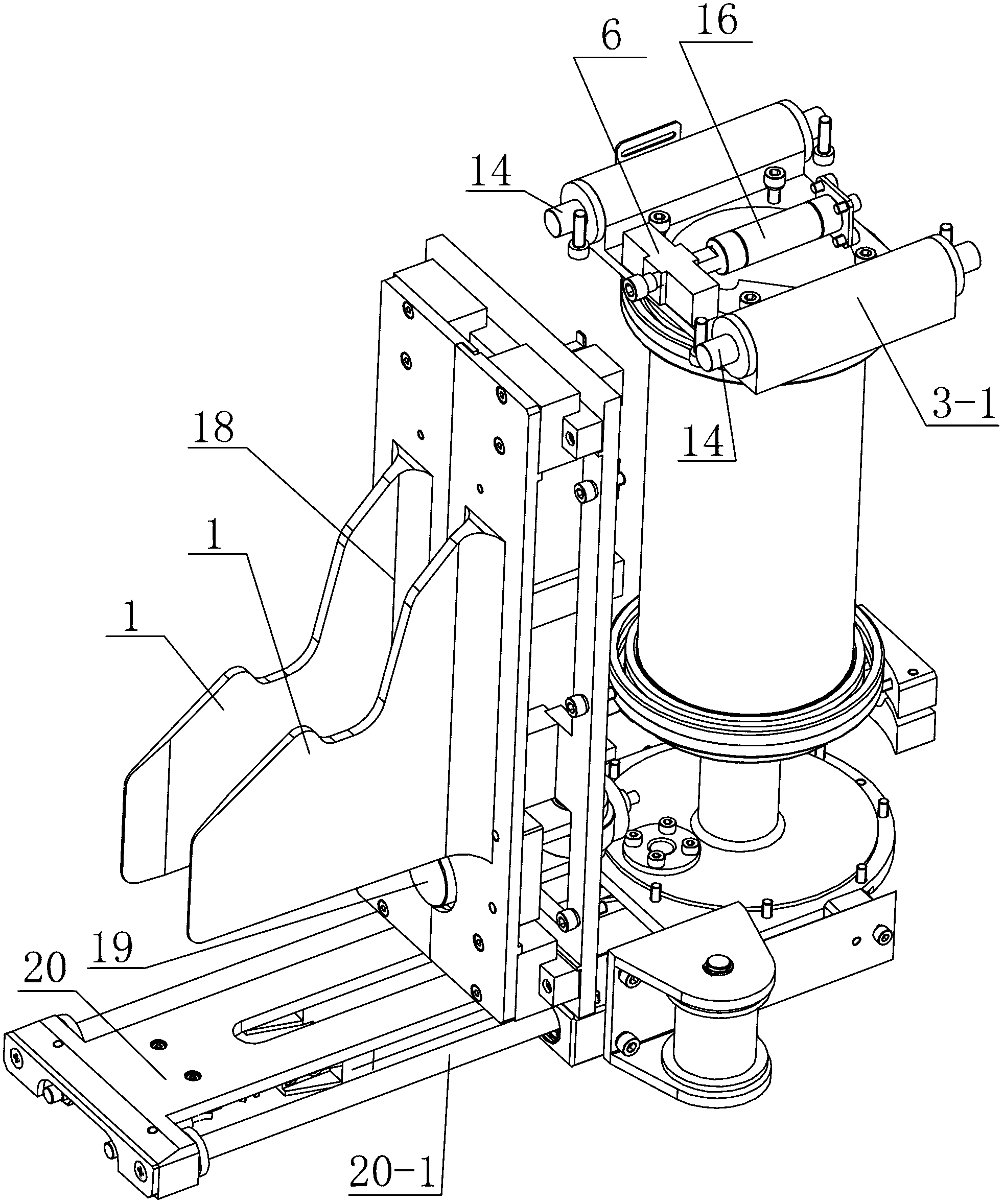 Automatic file accessing mechanical arm with force protection function