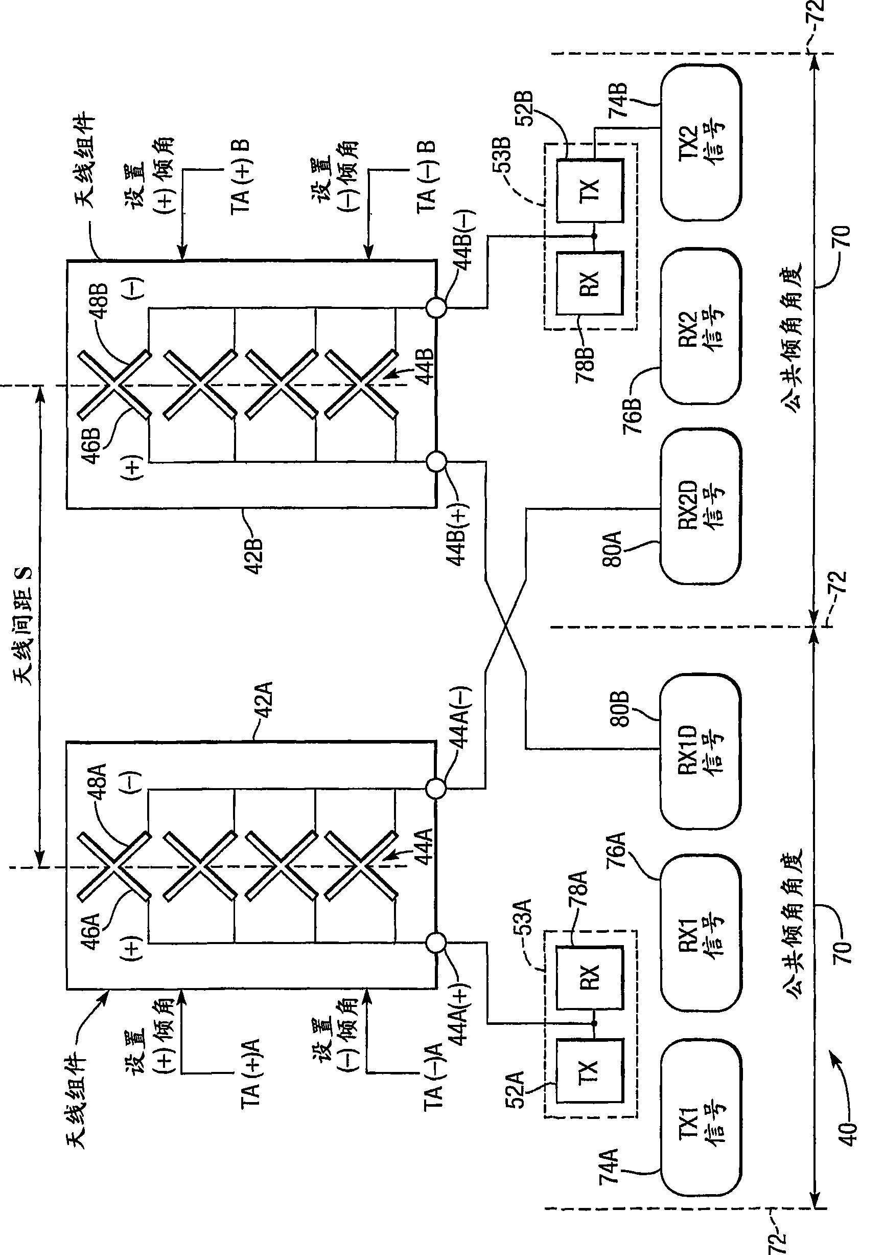 Diversity antenna system with electrical tilt