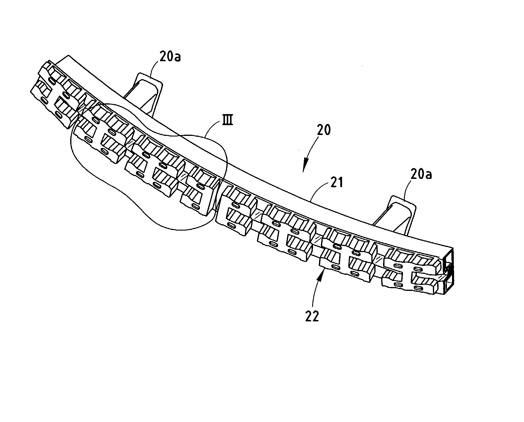 Bumper system with face-mounted energy absorber