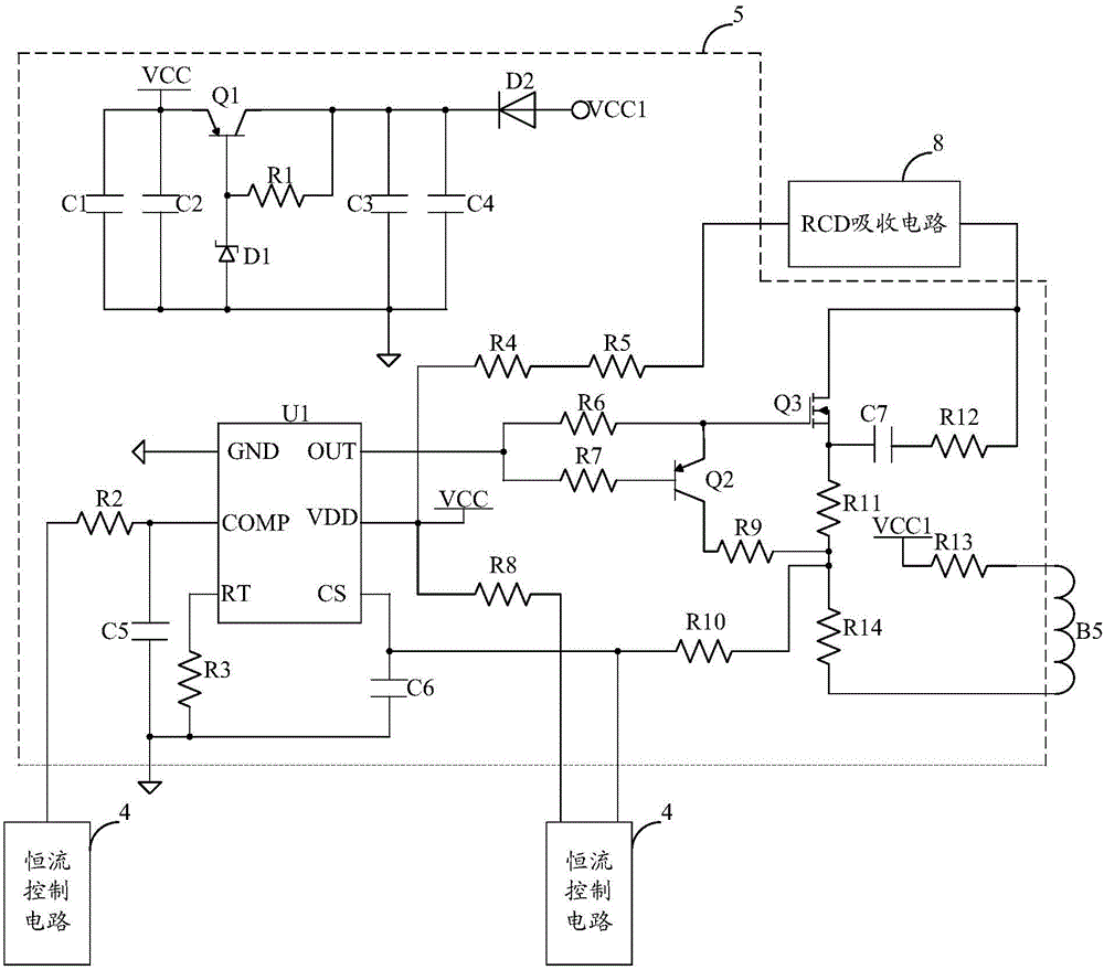 Two-in-one power source for LED backlight and LED backlight display